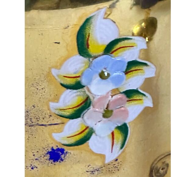 Tre Fuochi Venetian Murano Cobalt Blue Enameled and 24K Gold Decanter+6 Goblets - Picture 10 of 12